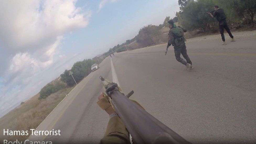 Israel shows Hamas bodycam attack footage to journalists