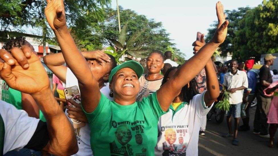 Liberia election: Vehicle rams crowd celebrating President-elect Boakai's victory