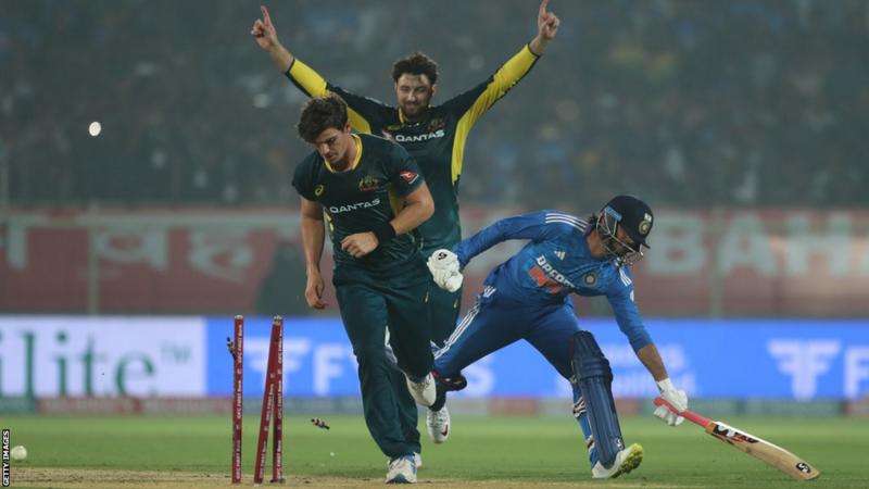 India v Australia: Hosts win first T20 of series just four days after World Cup final