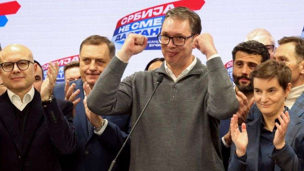 Serbia's Vucic claims big election victory for party