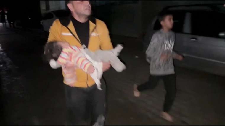 Gaza: Baby pulled alive from rubble after Israeli air strike on Rafah