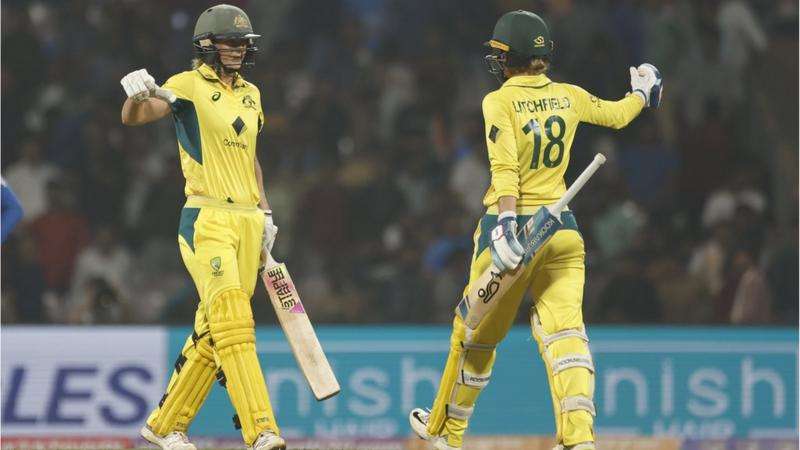 India v Australia: Ellyse Perry hits match-winning six on 300th international appearance