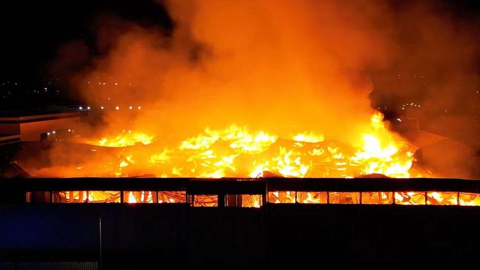 Bridgend fire: Building destroyed in industrial unit blaze
