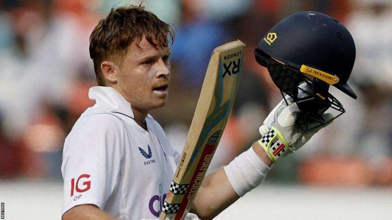 India v England: Ollie Pope ton gives tourists hope in Hyderabad