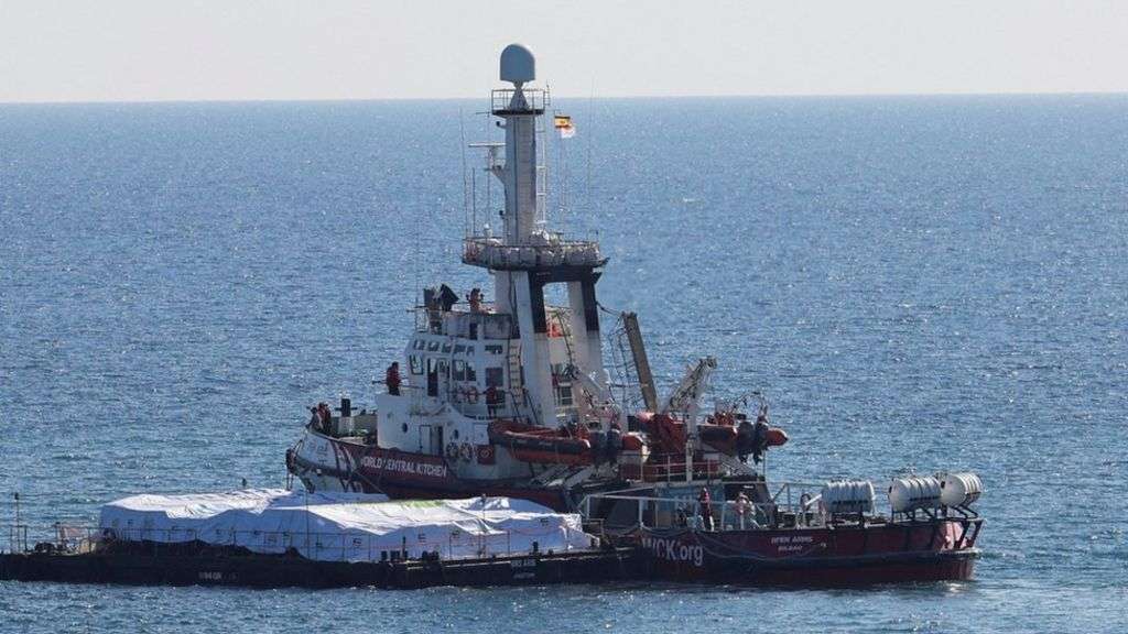 Gaza war: First aid ship sets off from Cyprus
