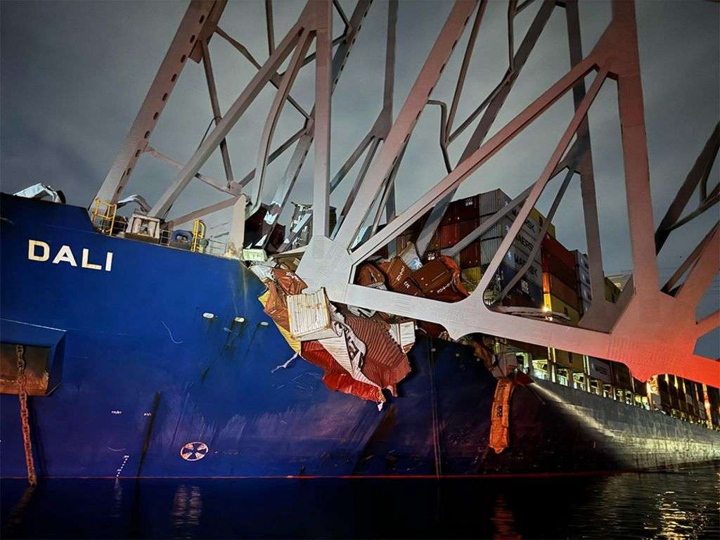 Francis Scott Key Bridge collapses after being hit by cargo ship