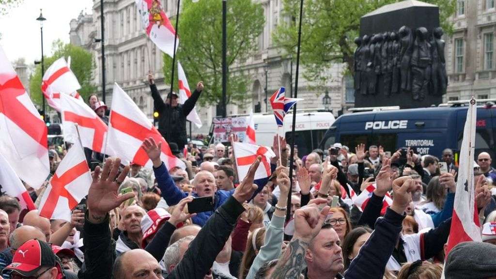 St George's Day: Arrests after disorder breaks out at Whitehall event