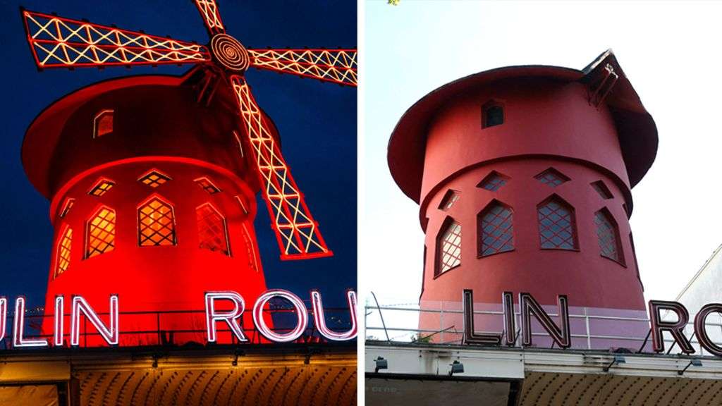 Moulin Rouge: Sails fall off Paris's famous cabaret club overnight