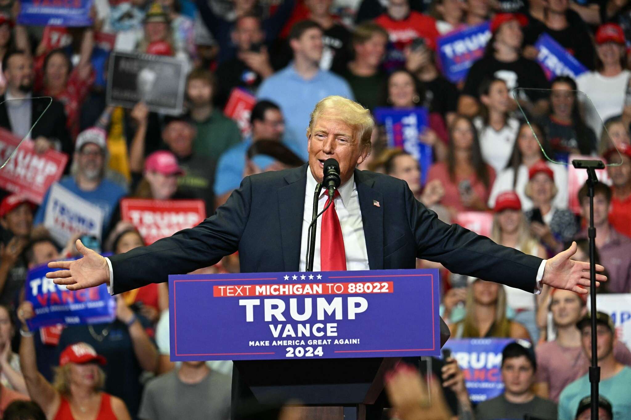 Trump tells Michigan rally he 'took a bullet for democracy'