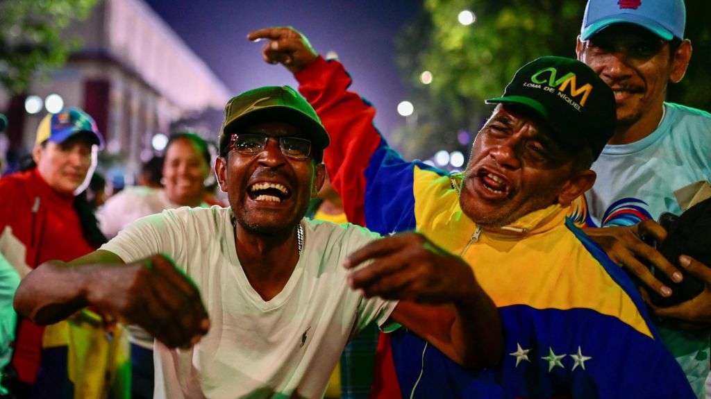 Choreographed celebrations in Venezuela as Maduro claims win