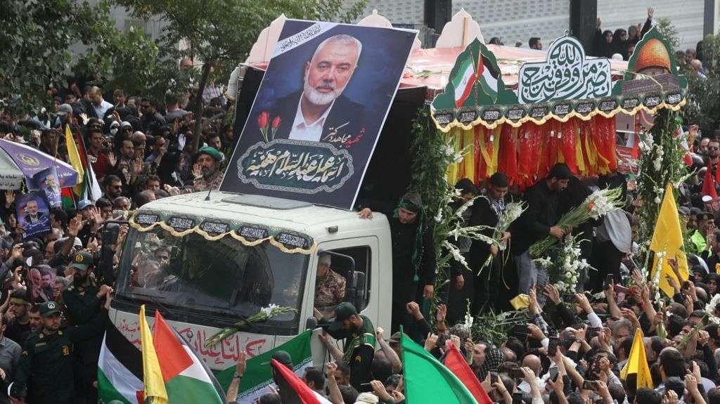 Hamas leader's funeral draws crowds in Iran