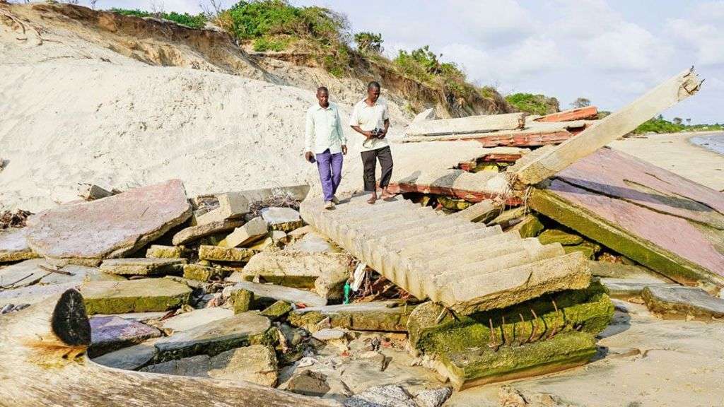 Despair as the sea slowly swallows a Kenyan beauty spot