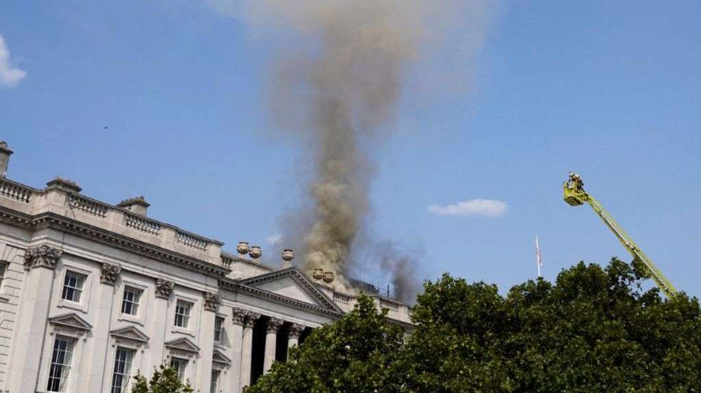 Large fire at Somerset House but 'artwork safe'