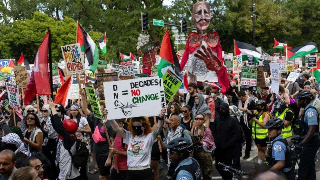 Biden says Gaza protesters 'have a point' after thousands gather at DNC