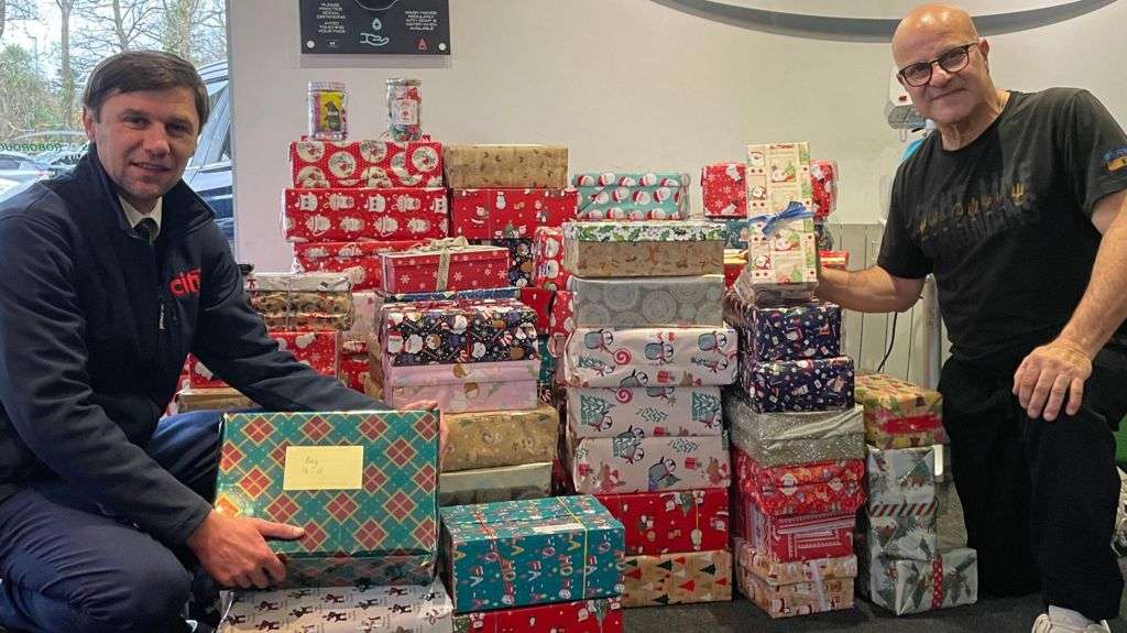 Four-hundred presents off to Ukraine from Plymouth