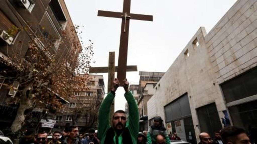 Protests erupt in Syria over Christmas tree burning