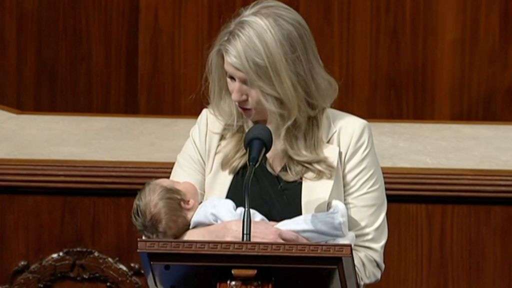US congresswoman votes with baby in arms after proxy vote ban