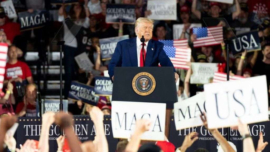 Trump celebrates 100 days in office by touting record and blasting foes