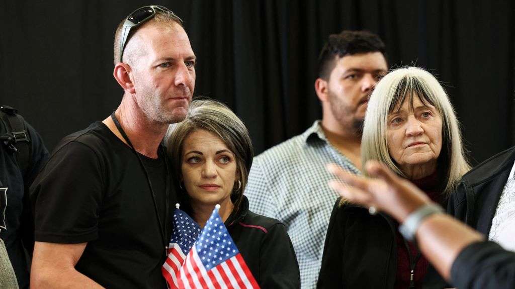 Dozens of white South Africans arrive in US under Trump refugee plan