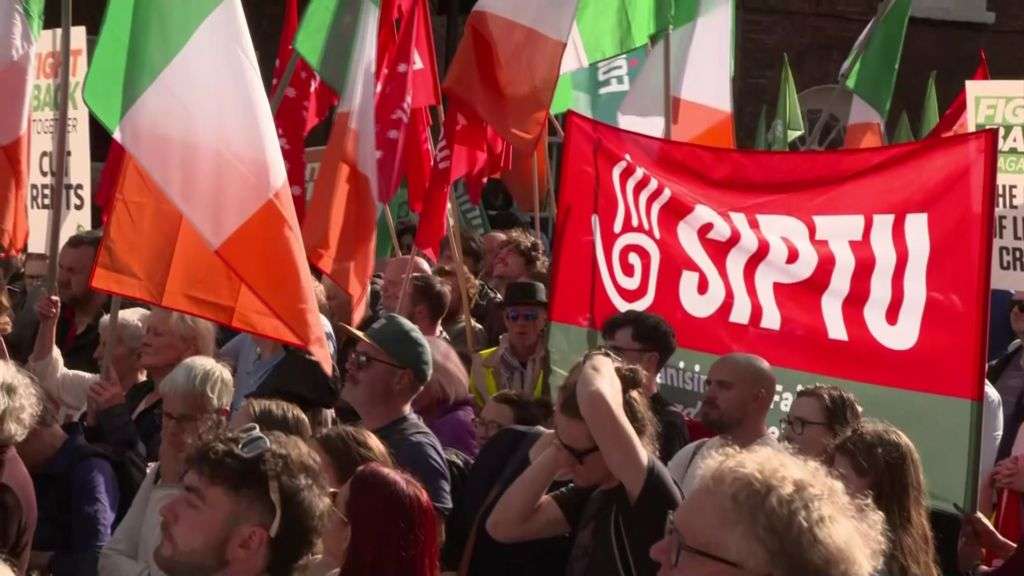 Protest outside Dáil over Ireland's growing housing crisis