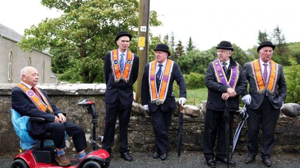 Crowds gather for Orange Order parade in Donegal