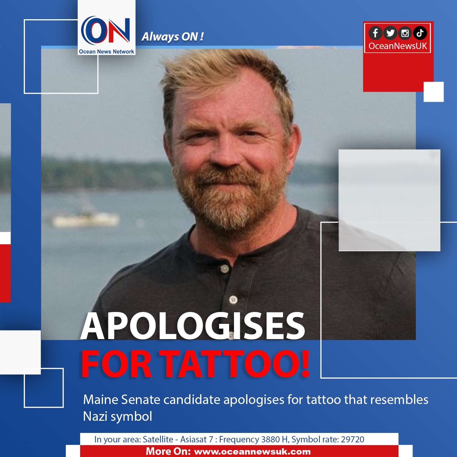 Maine Senate candidate apologises for tattoo that resembles Nazi symbol