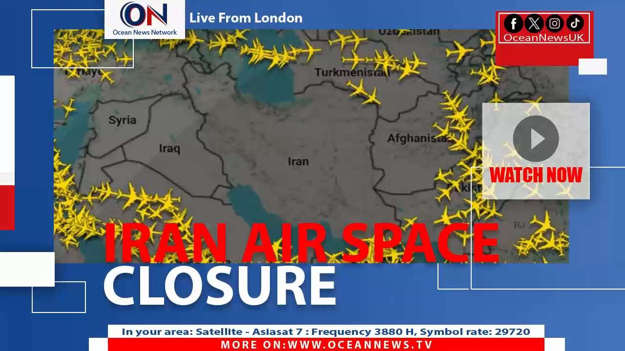 Iran Closes Airspace, Launches Live-Fire Drills Over Strait of Hormuz, Raising Global Tensions
